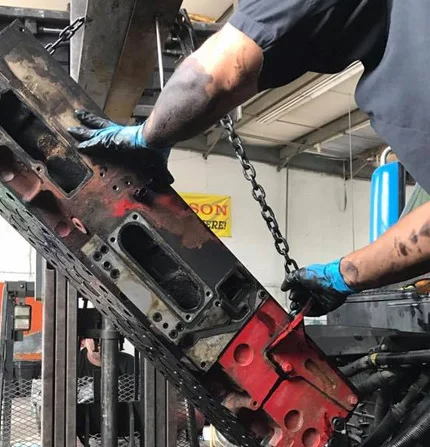 Truck mechanic repair work